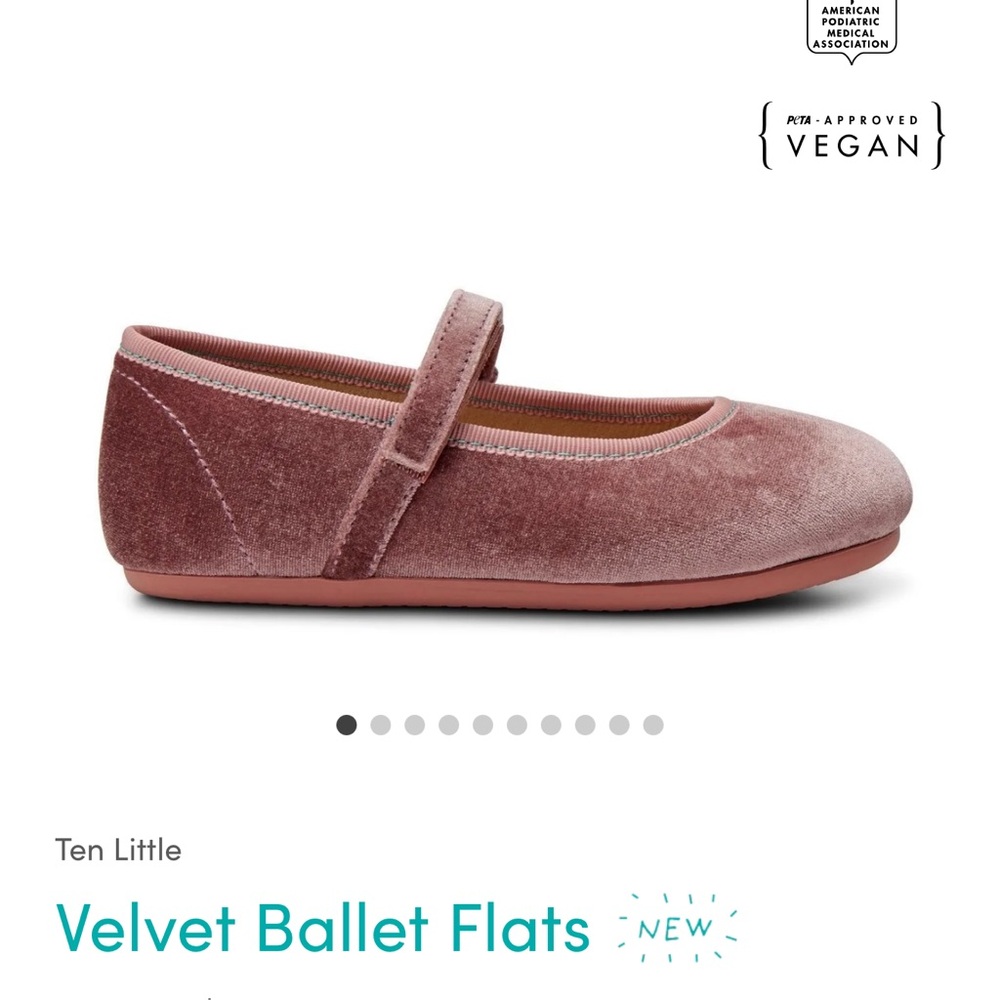 Ten Little Velvet Mary Jane Flats in Dusty Rose (Kids)